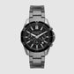 Spencer Men Quartz Black Dial Chronograph Stainless Steel Watch AX1959