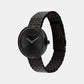 Twisted Bezel Women Quartz Black Dial Analog Stainless Steel Watch 25100039