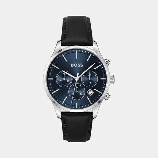 Avery Men Quartz Blue Dial Chronograph Leather Watch 1514156