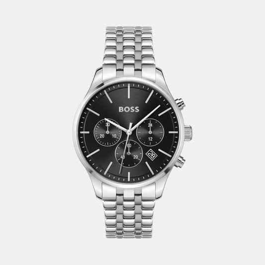 Avery Men Quartz Black Dial Chronograph Stainless Steel Watch 1514157