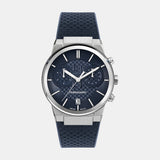 Me-Ferragamo Sapphire Chr Men Quartz Blue Dial Chronograph Silicone Watch SFME00923