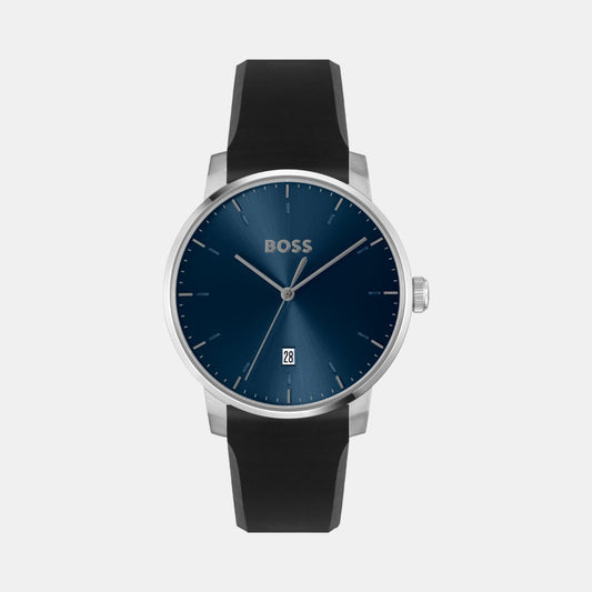 Dean Men Quartz Blue Dial Analog Silicone Watch 1514131