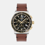 Kz-1927 Chrono 42Mm-Fw Men Quartz Black Dial Chronograph Leather Watch SFKZ00323