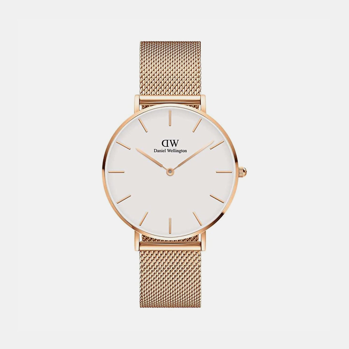 Petite Women Quartz White Dial Analog Mesh Watch DW00100305K