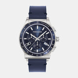 Kz-1927 Chrono 42Mm-Fw Men Quartz Blue Dial Chronograph Leather Watch SFKZ00223