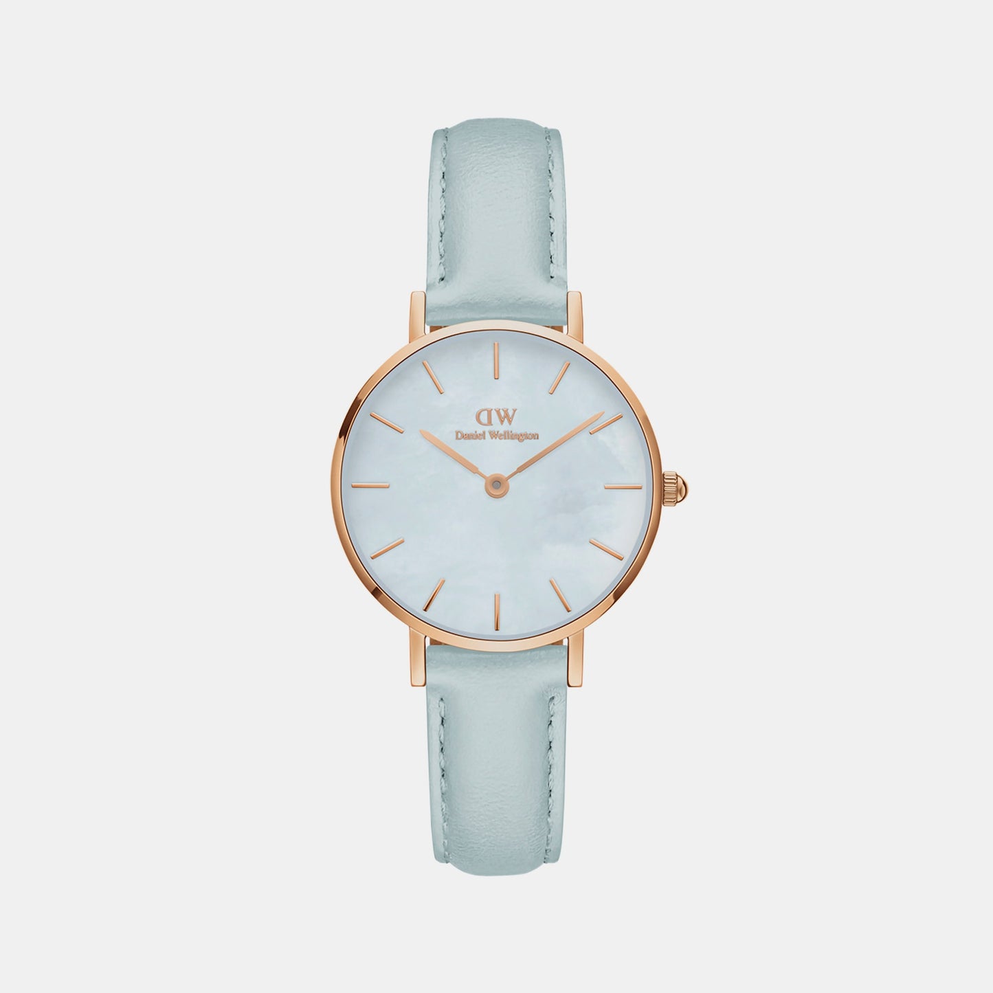 Petite Women Quartz Blue Dial Analog Leather Watch DW00100635K