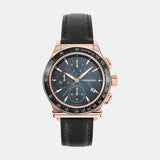 Kw-1927 Chrono Lady 38Mm- Unisex Quartz Black Dial Chronograph Leather Watch SFKW00123