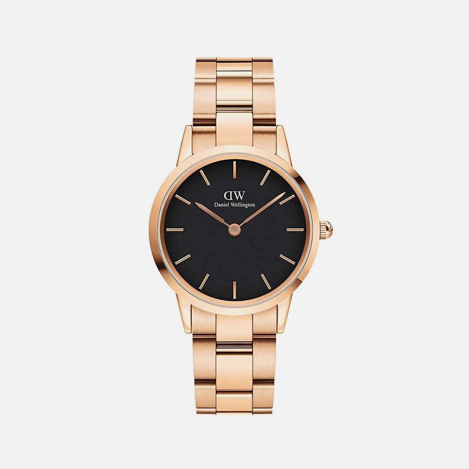 Iconic Women Quartz Black Dial Analog Stainless Steel Watch DW00100212K