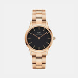 Iconic Women Quartz Black Dial Analog Stainless Steel Watch DW00100212K