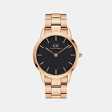 Iconic Men Quartz Black Dial Analog Stainless Steel Watch DW00100344K