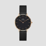 Petite Women Quartz Black Dial Analog Mesh Watch DW00100201K