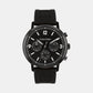 Gauge Men Quartz Black Dial Chronograph Leather Watch 25200461