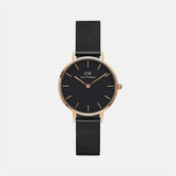 Petite Women Quartz Black Dial Analog Mesh Watch DW00100245K