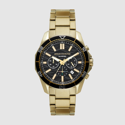 Spencer Men Quartz Black Dial Chronograph Stainless Steel Watch AX1958