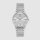 Minimalist Men Quartz White Dial Analog Stainless Steel Watch AR11599