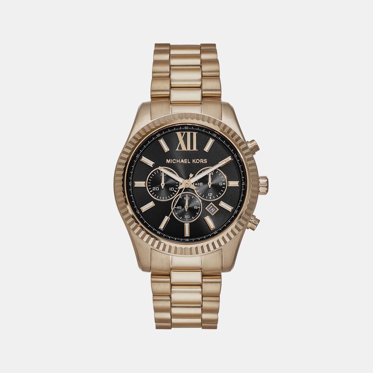 Lexington Men Quartz Black Dial Chronograph Stainless Steel Watch MK9155