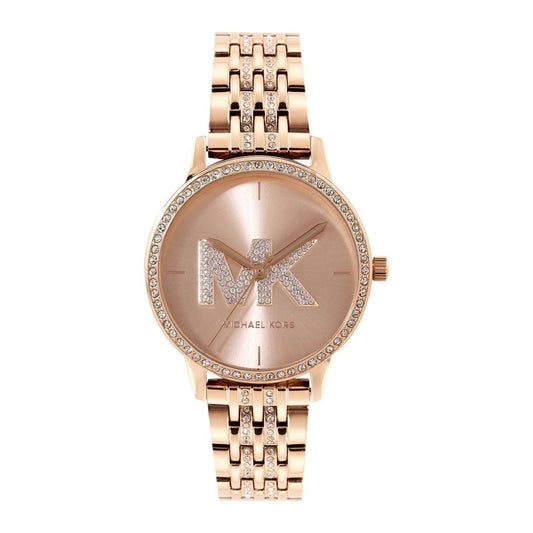 Elegant Michael Kors Women's Embellished Analogue Watch MK4372