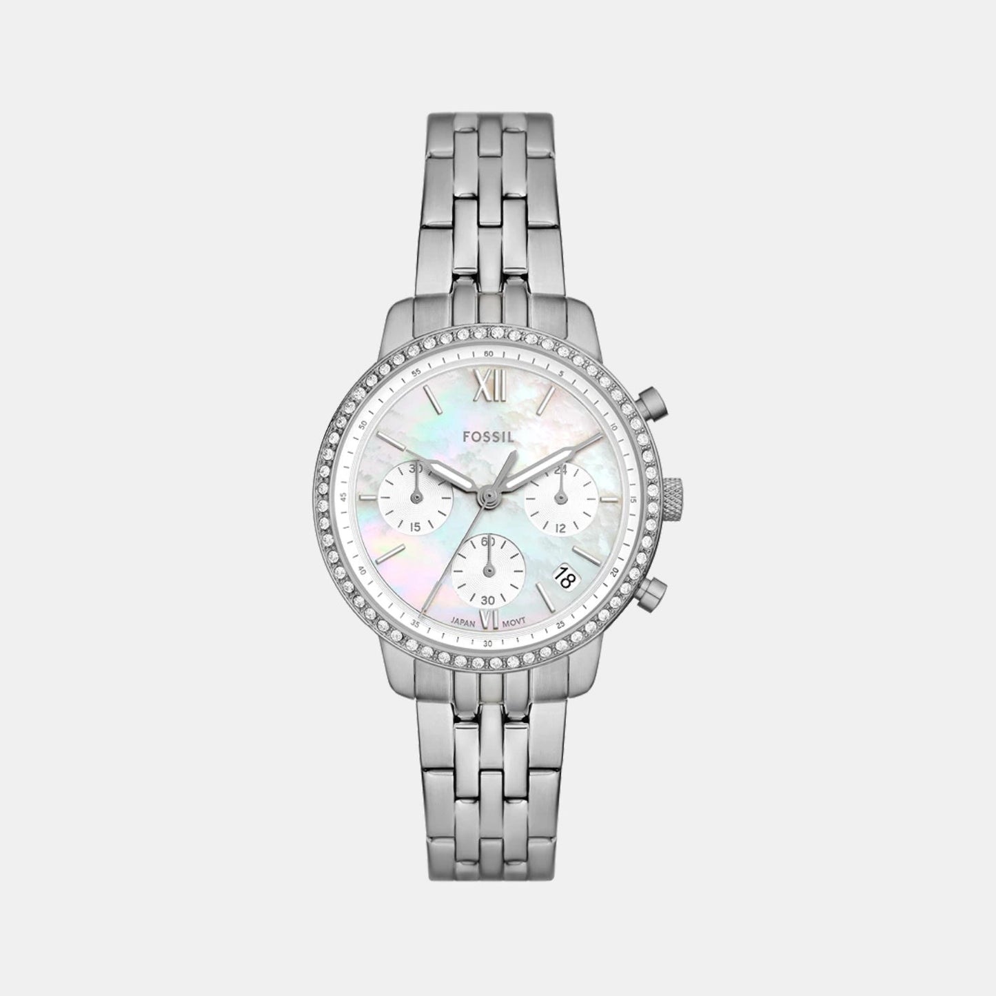 Neutra Women Quartz White Dial Chronograph Stainless Steel Watch ES5357