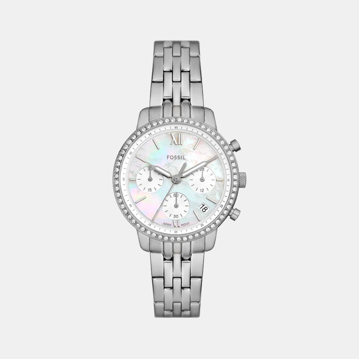 Neutra Women Quartz White Dial Chronograph Stainless Steel Watch ES5357