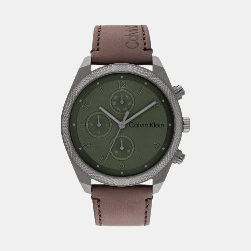 Impact Men Quartz Green Dial Chronograph Leather Watch 25200363