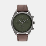 Impact Men Quartz Green Dial Chronograph Leather Watch 25200363