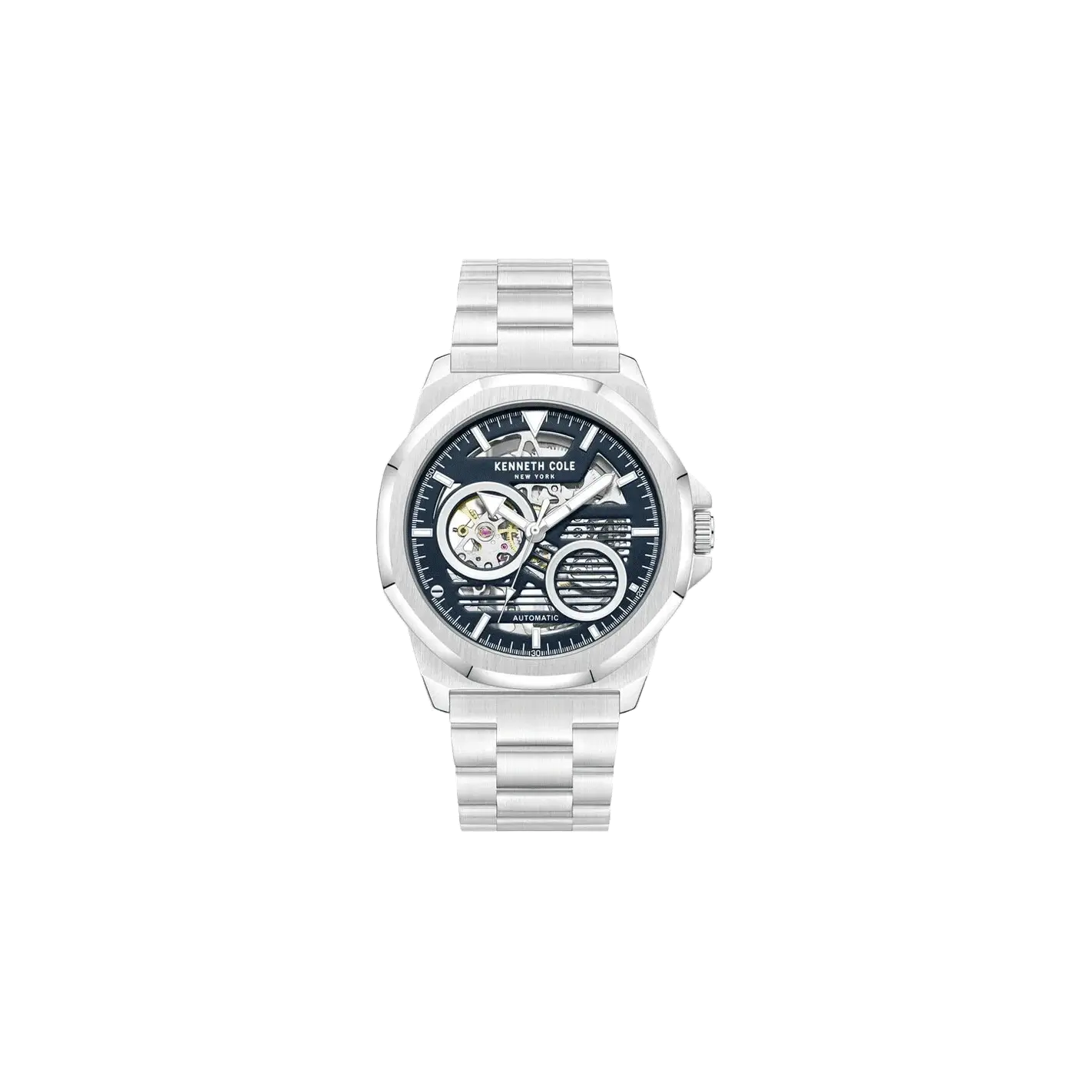 Kenneth Cole Automatic Blue dial Stainless Steel Strap Watch for Men