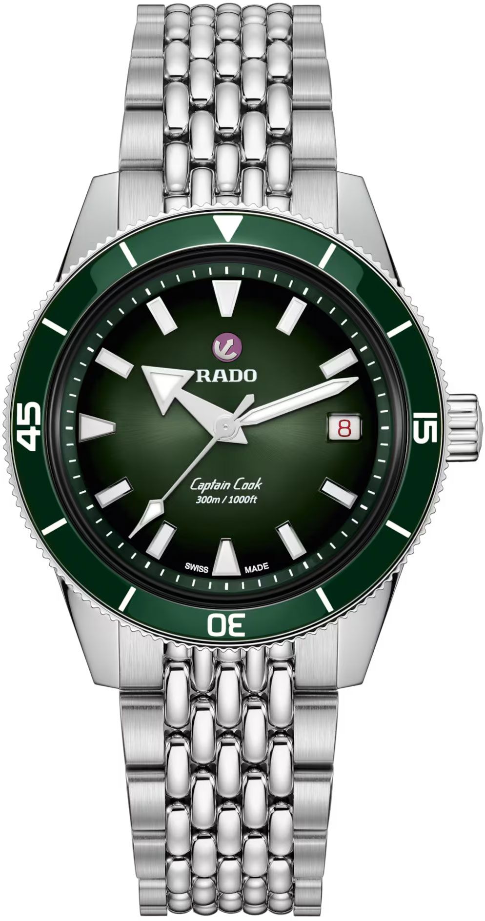 Rado Captain Cook Automatic Women Watches in Round case & Green Dial R32223313
