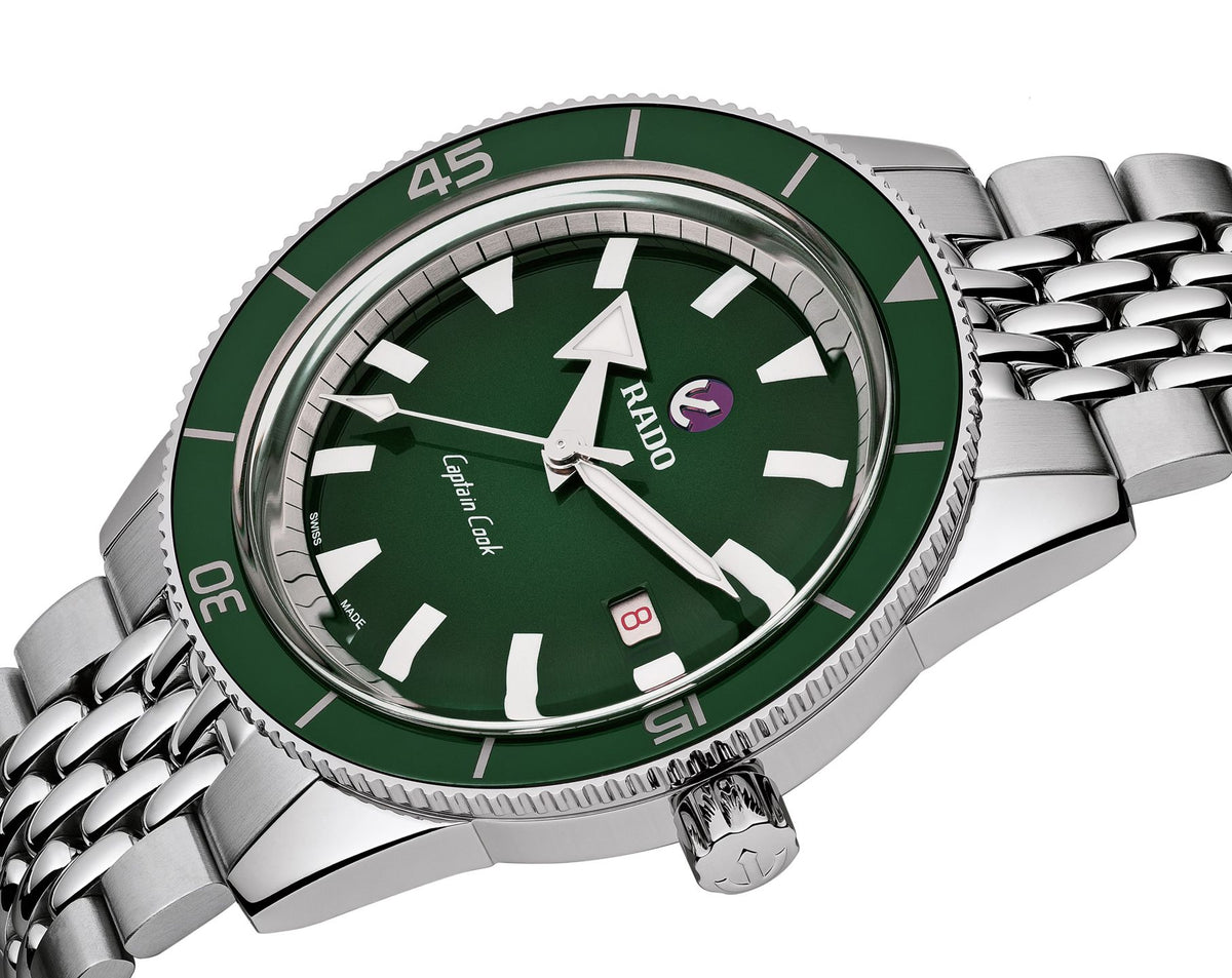 Rado Captain Cook Automatic Men Watches in Round case & Green Dial R32505313