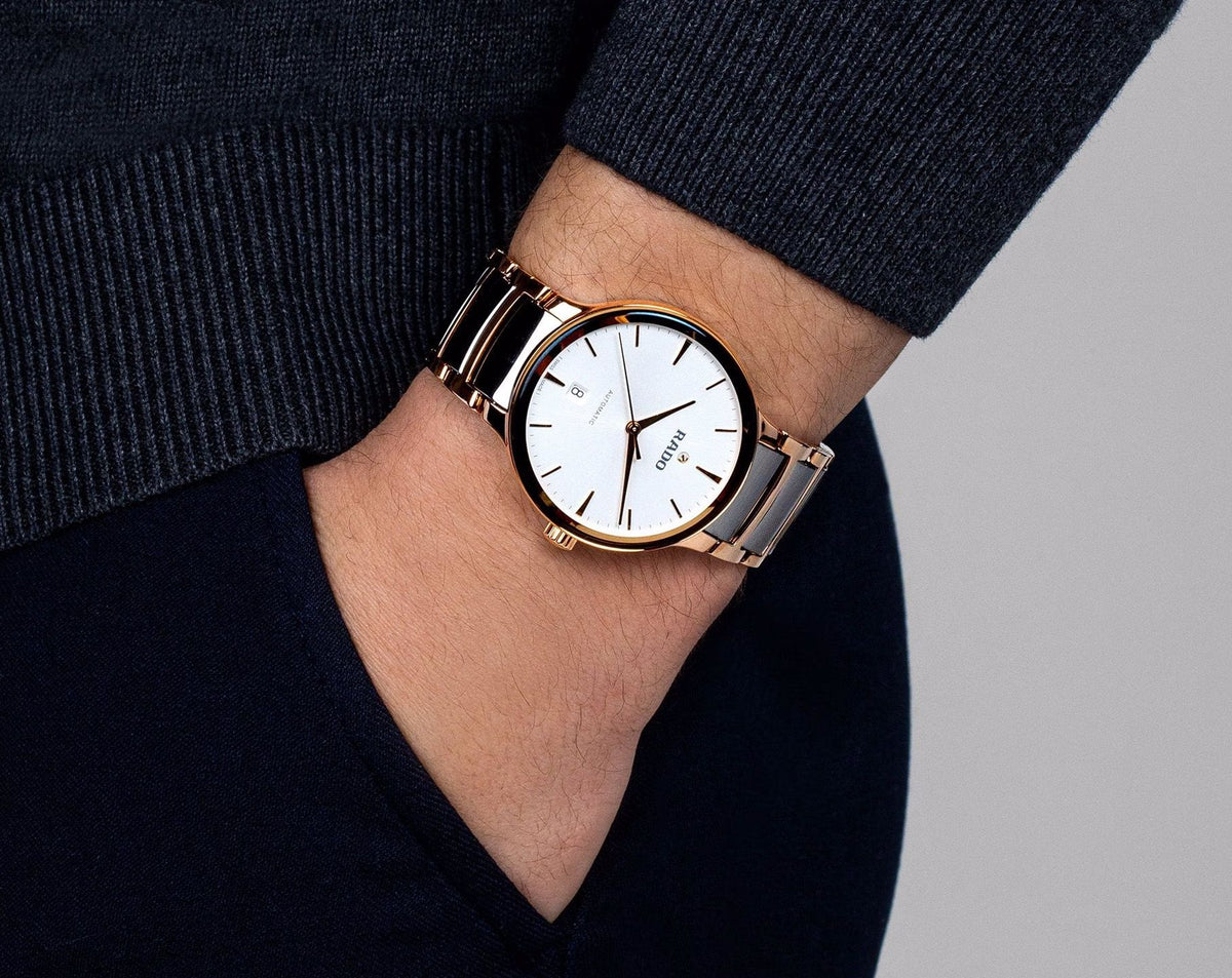 Rado Centrix Automatic Unisex Watches in Round case & White Dial R30017012