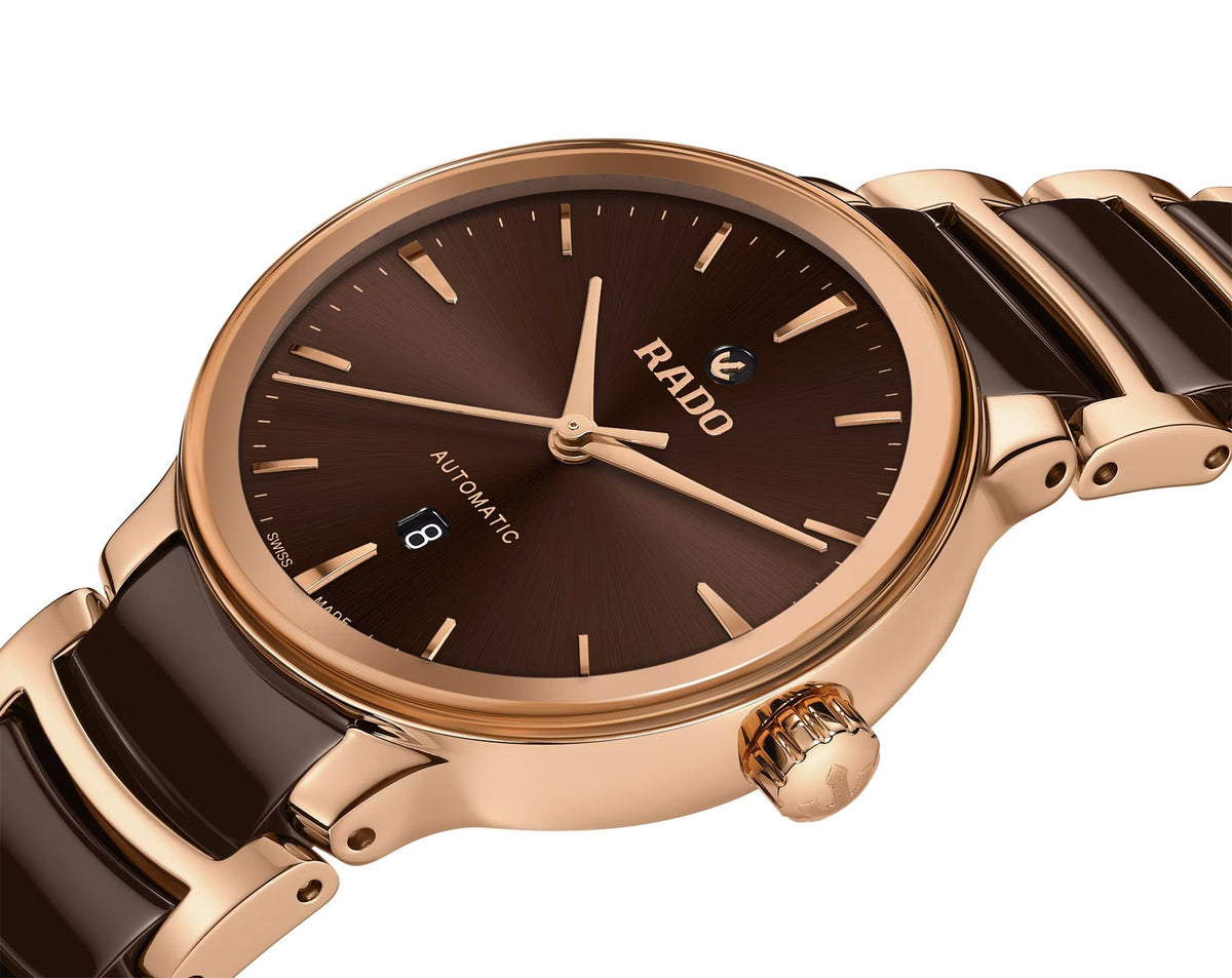 Rado Centrix Automatic Women Watches in Round case & Brown Dial R30019302