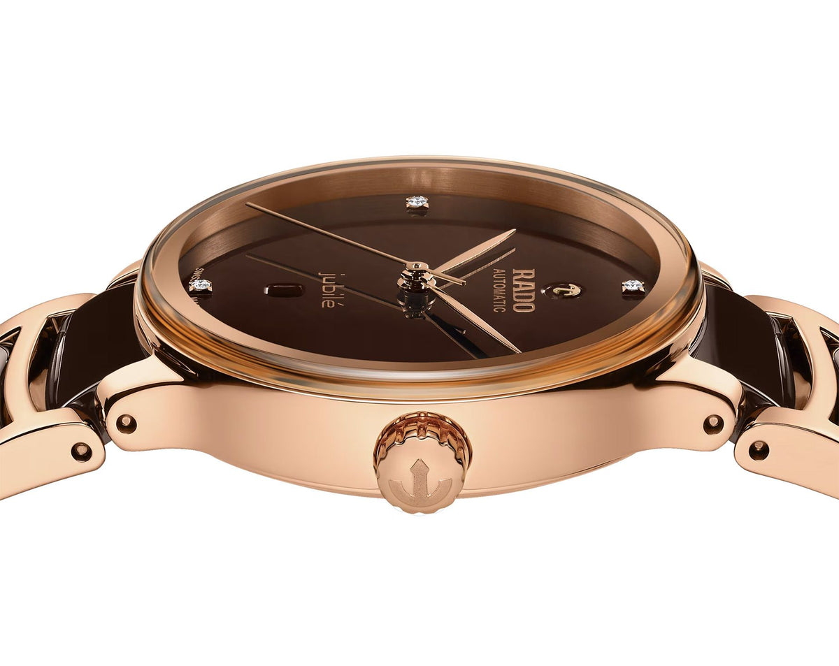 Rado Centrix Automatic Women Watches in Round case & Brown Dial R30019712