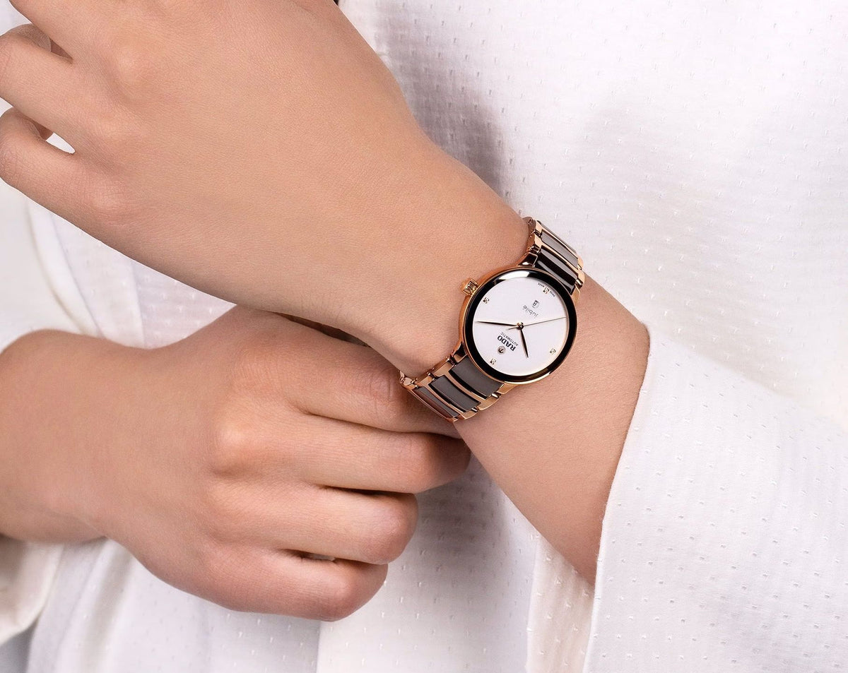 Rado Centrix Automatic Women Watches in Round case & Silver Dial R30019722