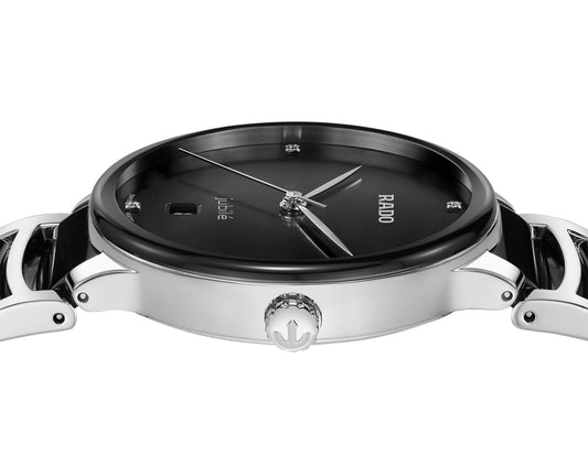 Rado Centrix Quartz Unisex Watches in Round case & Black Dial R30021712