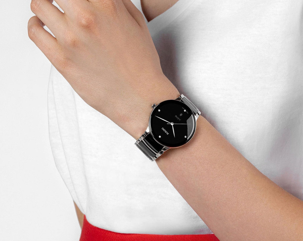 Rado Centrix Quartz Unisex Watches in Round case & Black Dial R30021712