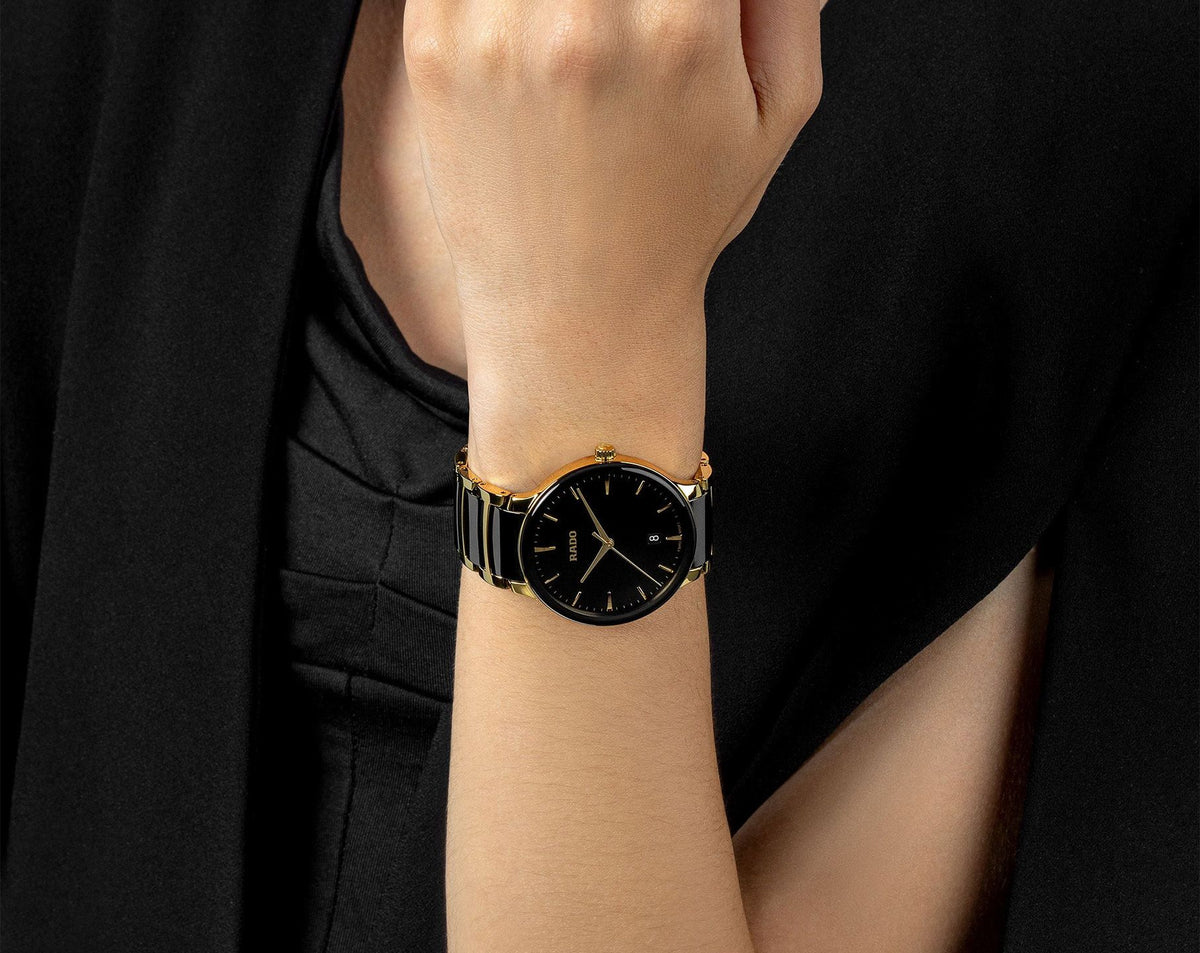 Rado Centrix Quartz Unisex Watches in Round case & Black Dial R30022152