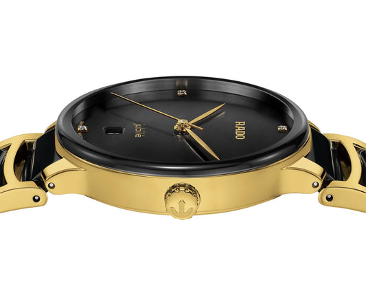 Rado Centrix Quartz Unisex Watches in Round case & Black Dial R30022712