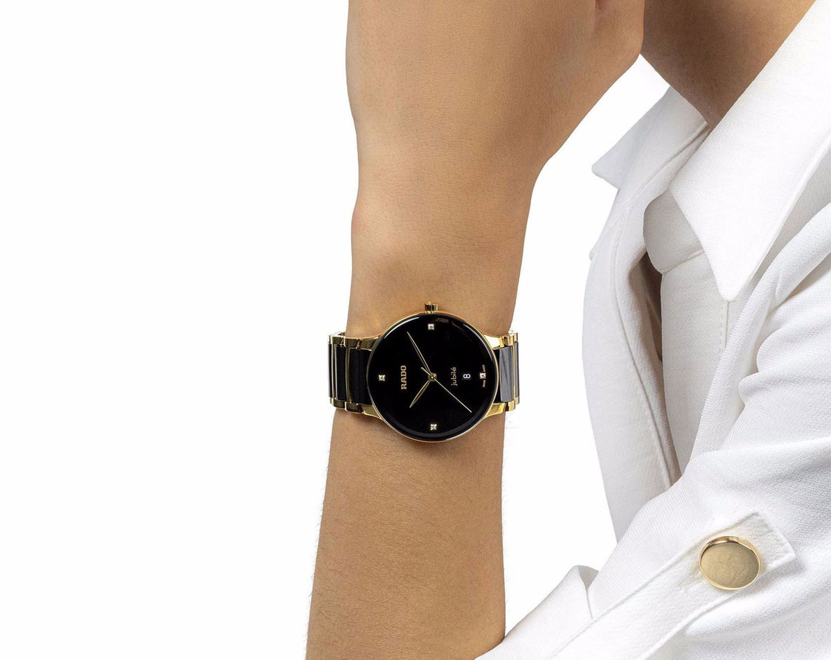 Rado Centrix Quartz Unisex Watches in Round case & Black Dial R30022712