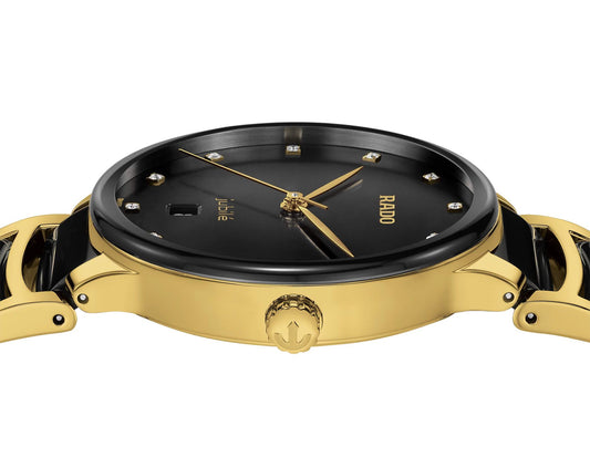 Rado Centrix Quartz Unisex Watches in Round case & Black Dial R30022742