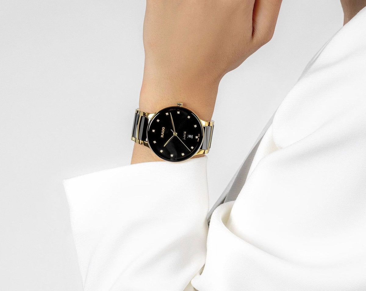 Rado Centrix Quartz Unisex Watches in Round case & Black Dial R30022742