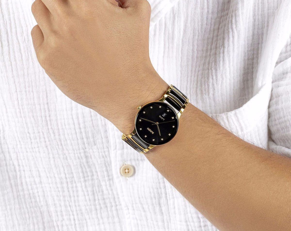Rado Centrix Quartz Unisex Watches in Round case & Black Dial R30022742