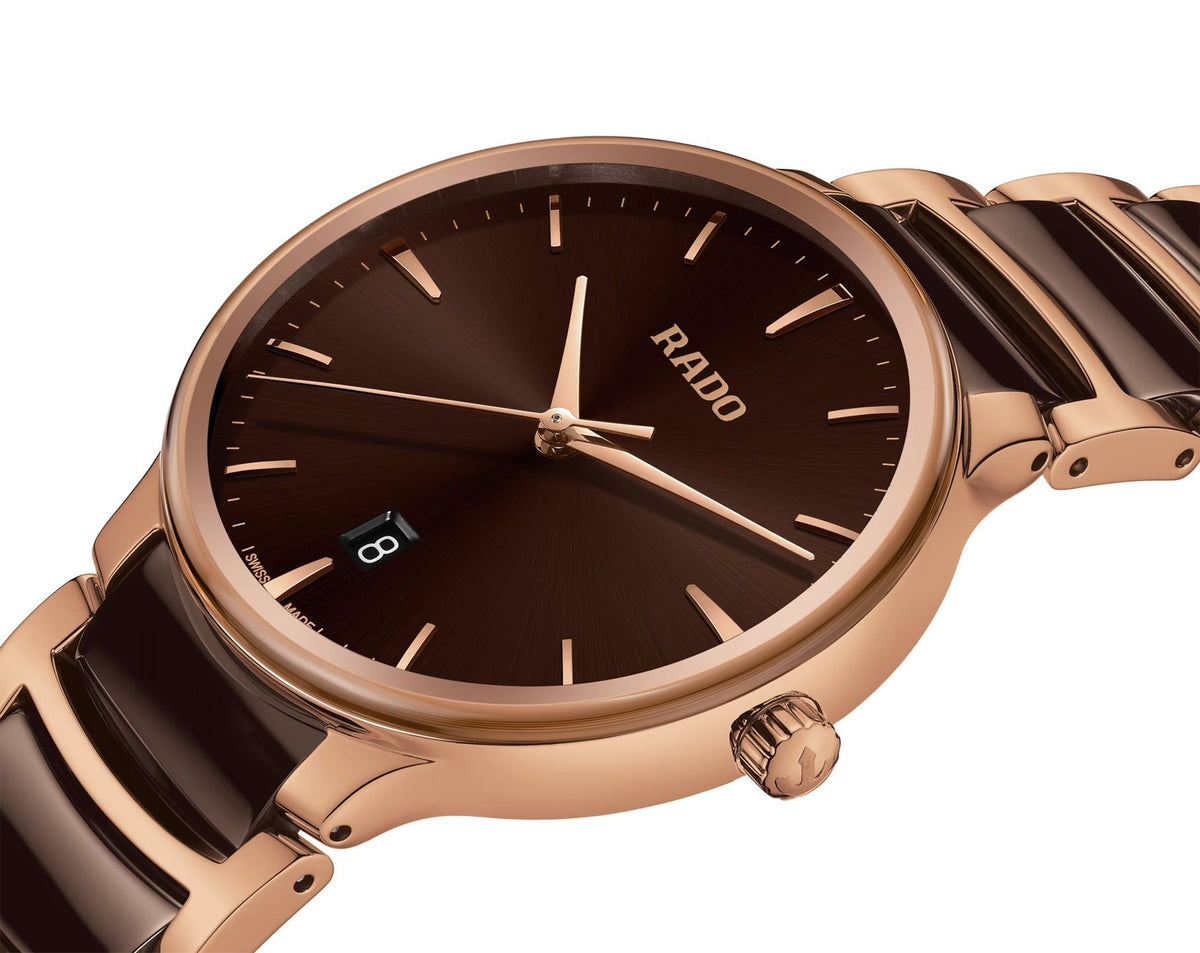 Rado Centrix Quartz Unisex Watches in Round case & Brown Dial R30023302