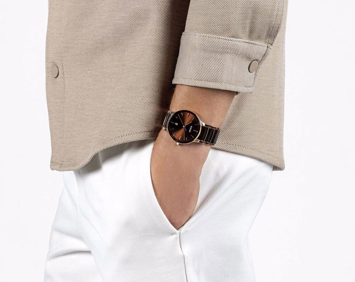 Rado Centrix Quartz Unisex Watches in Round case & Brown Dial R30023302