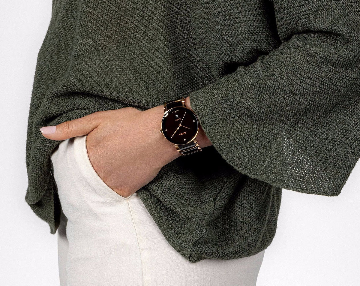 Rado Centrix Quartz Unisex Watches in Round case & Brown Dial R30023712