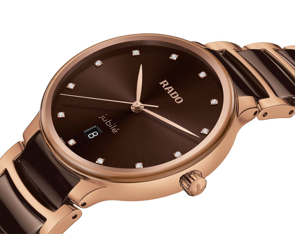 Rado Centrix Quartz Unisex Watches in Round case & Brown Dial R30023732