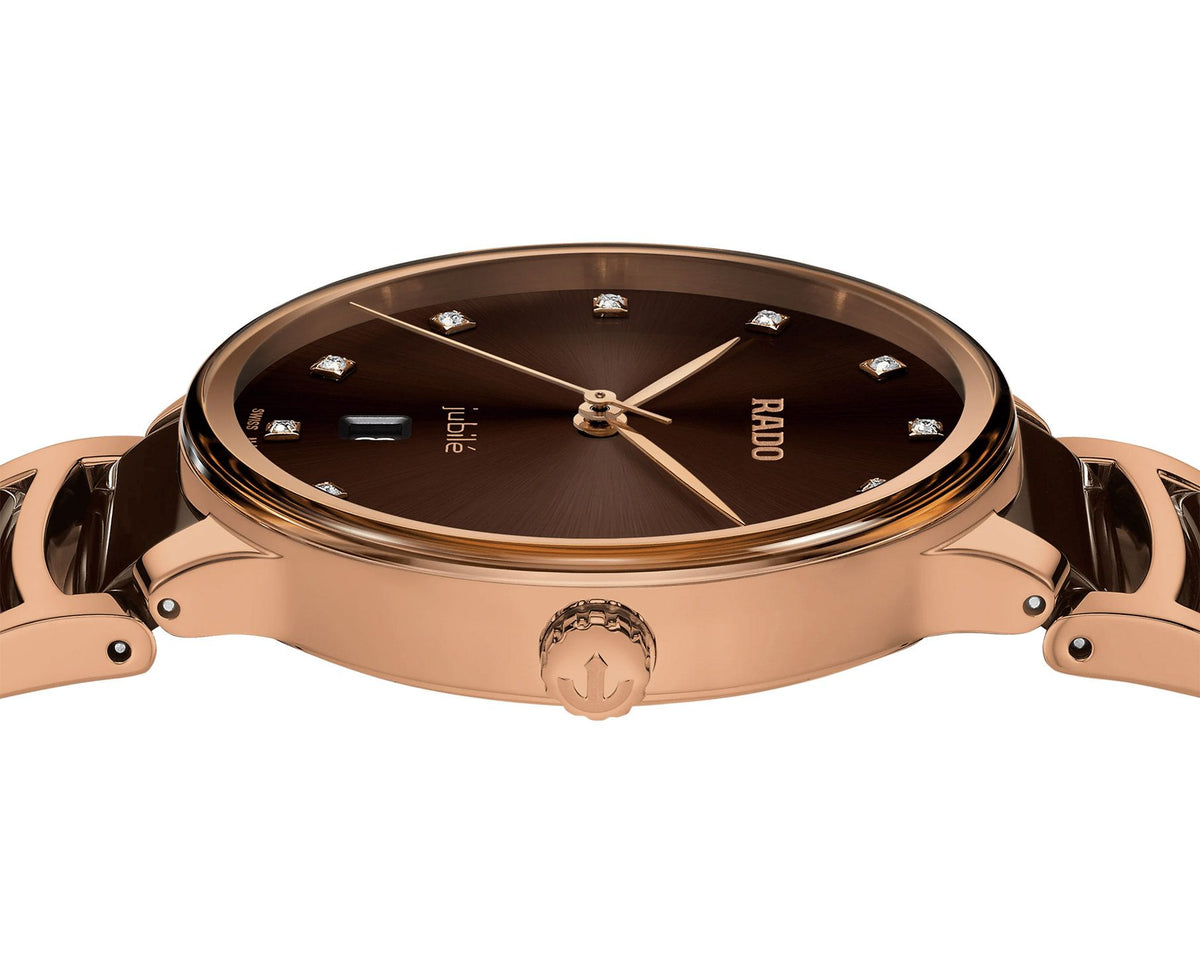 Rado Centrix Quartz Unisex Watches in Round case & Brown Dial R30023732
