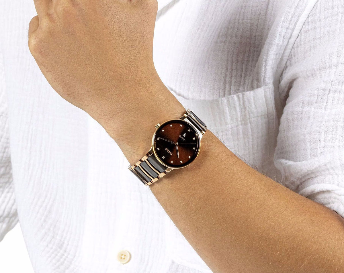 Rado Centrix Quartz Unisex Watches in Round case & Brown Dial R30023732