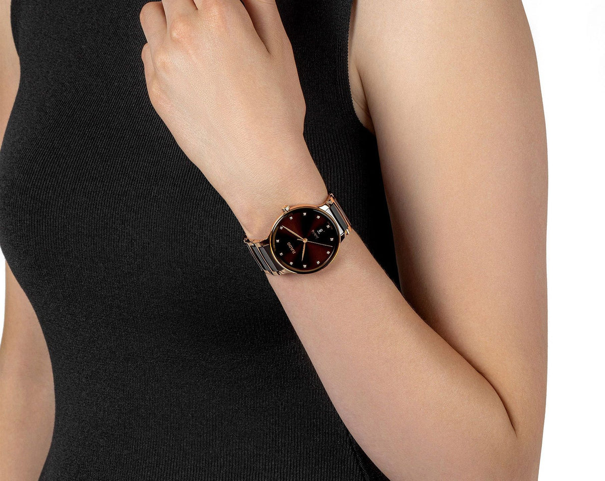 Rado Centrix Quartz Unisex Watches in Round case & Brown Dial R30023732