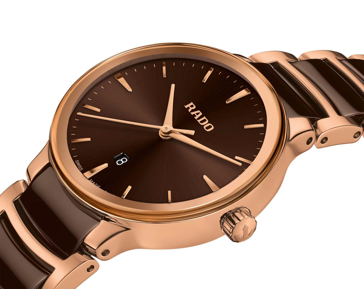 Rado Centrix Quartz Women Watches in Round case & Brown Dial R30024302