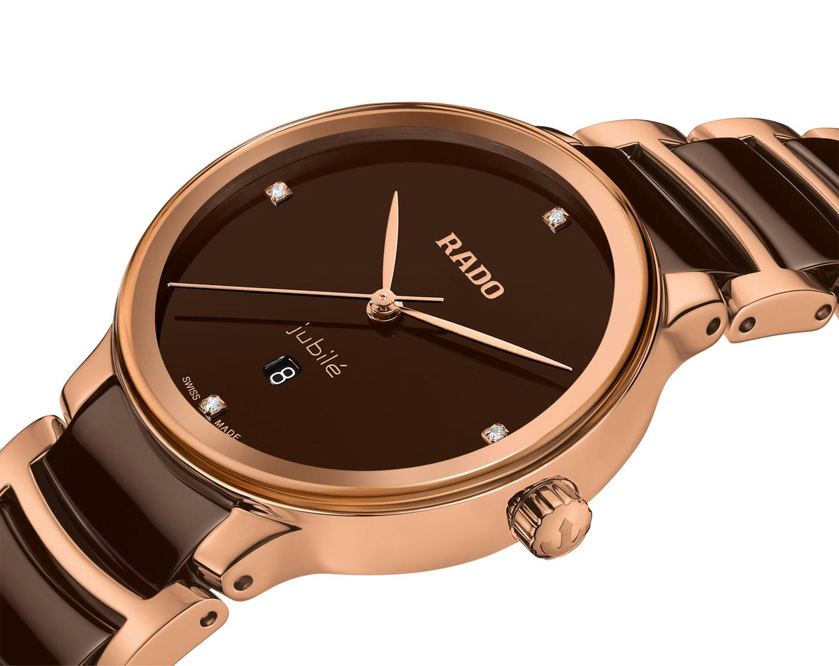 Rado Centrix Quartz Women Watches in Round case & Brown Dial R30024712