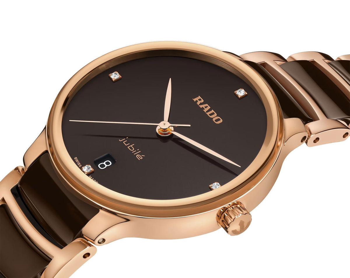 Rado Centrix Quartz Women Watches in Round case & Brown Dial R30038712